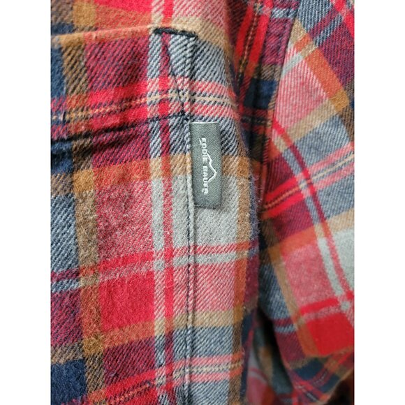 Eddie Bauer Men XXL Plaid Heavy Button-Up Shirt Long Sleeve Work Street Wear Red - Picture 6 of 13